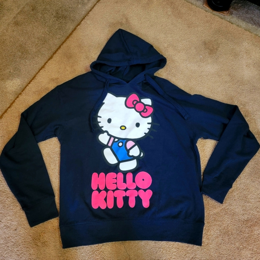 Hello Kitty Navy Hoodie Loose Fit Sz Med .. New